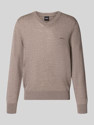 Pullover aus Wolle mit Logo-Stitching von BOSS Beige - 44