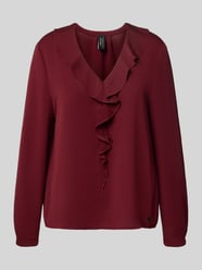 Relaxed Fit Bluse mit Rüschenbesatz von Marc Cain Bordeaux - 11