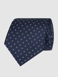 Krawat z czystego jedwabiu (7 cm) od Monti Zielony - 46