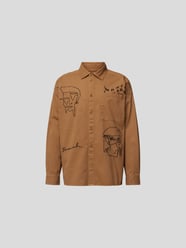 Freizeithemd mit Motiv-Stitchings von Preach Beige - 7
