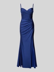 Abendkleid mit Raffungen von Luxuar Blau - 35