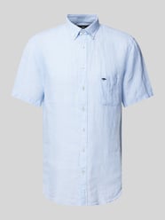 Freizeithemd aus Leinen mit Button-Down-Kragen Modell 'Summer' von Fynch-Hatton Blau - 10