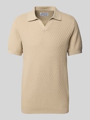 Regular Fit Poloshirt mit Strukturmuster von JAKE*S STUDIO MEN Beige - 30