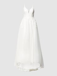 Bruidsjurk met details van kant van Luxuar Wit - 8