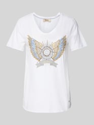 T-shirt z obszyciem z ozdobnych kamieni model ‘GETHI’ od MOS MOSH - 38
