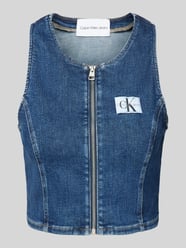 Crop Top mit durchgehendem Reißverschluss von Calvin Klein Jeans Blau - 13