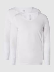 Body Fit Longsleeve aus Pima-Baumwolle im 2er-Pack  von RAGMAN Weiß - 14