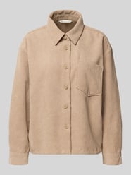 Boxy Fit Cord-Bluse mit Brusttasche von Tom Tailor Denim Beige - 45