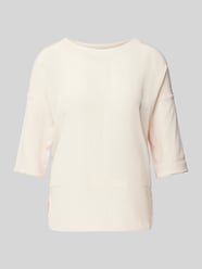 T-shirt met geribde ronde hals van Marc Cain Beige - 18