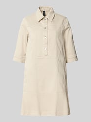 Knielanges Hemdblusenkleid mit Knopfleiste und 1/2-Arm von Marc Cain Beige - 8