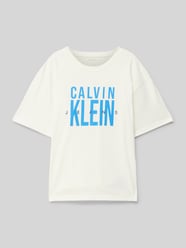 T-Shirt mit Label-Print von Calvin Klein Jeans Beige - 44