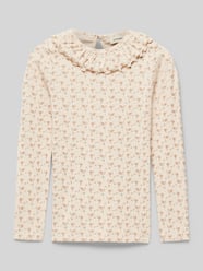 Longsleeve mit Volantkragen von Lil Atelier Beige - 31