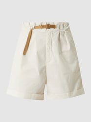 Chino-Shorts mit Paperbag-Bund Modell 'Cameron' von White Sand Grau / Schwarz - 41