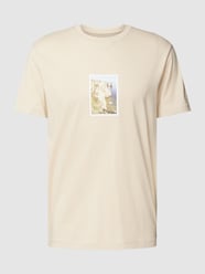 T-shirt van puur katoen met motiefprint, model 'ALOHA' van Selected Homme Beige - 17