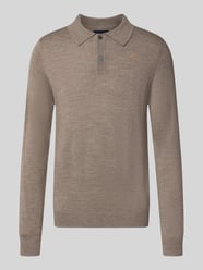 Regular Fit Poloshirt aus Woll-Mix von Christian Berg Men Beige - 32