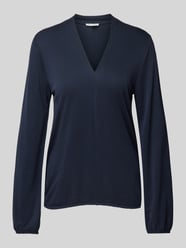 Loose Fit Langarmshirt mit V-Ausschnitt und elastischen Abschlüssen von Tom Tailor Blau - 12