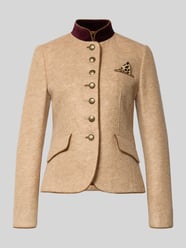 Slim Fit Blazer aus Woll-Mix mit Pattentaschen von WHITE LABEL Beige - 5
