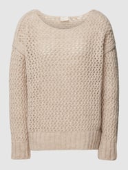 Strickpullover mit Rundhalsausschnitt von Milano Italy Beige - 38