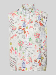 Blousetop in all-over look met opstaande kraag van Emily Van den Bergh - 40