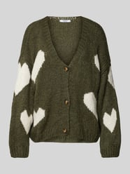 Strickjacke mit V-Ausschnitt von ZABAIONE Grün - 17