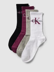 Sokken met labelprint in een set van 4 paar van Calvin Klein Jeans Paars - 46