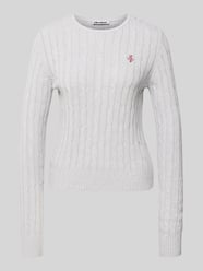 Strickpullover mit Zopfmuster und Label-Stitching von REVIEW - 20