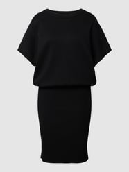 Gebreide jurk met ronde hals, model 'Anni' van FREE/QUENT Grijs / zwart - 9