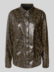 Jack in leerlook met platte kraag en steekzakken van Marc Cain - 9