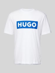 T-Shirt mit Label-Print Modell 'Nico' von Hugo Blue Weiß - 8