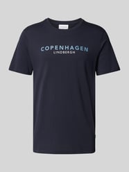 T-Shirt mit Label-Statement-Print von Lindbergh Blau - 30