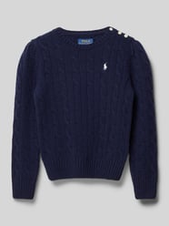 Wollpullover mit Zopfmuster Modell 'CABLE' von Polo Ralph Lauren Teens Blau - 35