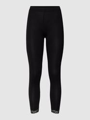 Leggings mit Spitzenbesatz Modell 'KASvala' von Kaffe Grau / Schwarz - 3