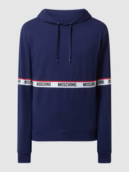 Hoodie mit Logo-Streifen von Moschino Swim + Underwear Blau - 18