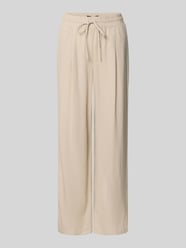 loose fit wijdte broek van mix van viscose en linnen model 'JESMILO' van VERO MODA Beige - 3