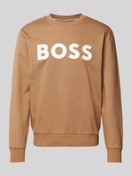 Sweatshirt mit Label-Print Modell 'Soleri' von BOSS Beige - 14