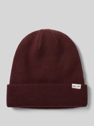 Mütze in Strick-Optik mit Label-Patch von Samsøe Samsøe Bordeaux - 21