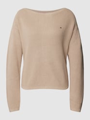 Strickpullover mit Label-Stitching von Tommy Hilfiger Beige - 3