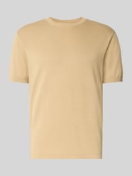 T-shirt met geribde ronde hals van Christian Berg Men Beige - 33