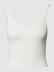 Cropped Trägertop mit V-Ausschnitt Modell 'MIRI' von Only Weiß - 16