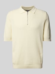 Regular Fit Poloshirt mit Zopfmuster von JAKE*S STUDIO MEN - 4