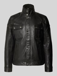 Kurtka skórzana w stylu biker model 'GARRECK' od MAURITIUS - 19