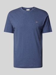 T-Shirt mit Label-Stitching Modell 'SHIELD' von Gant Blau - 35