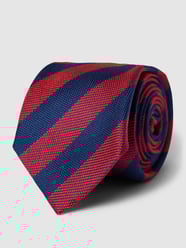 Zijden stropdas met streepmotief, model 'WOVEN OXFORD' van Tommy Hilfiger Rood - 35