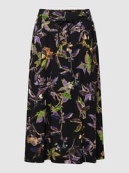 Midirok met all-over bloemenmotief van Marc Cain Grijs / zwart - 13