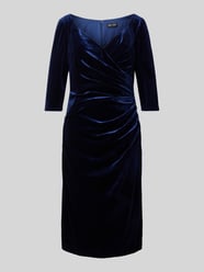 Knielanges Cocktailkleid mit Raffungen von Luxuar Blau - 10