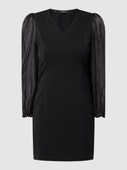 Jurk met pofmouwen van organza, model 'Jomena' van Selected Femme Grijs / zwart - 30