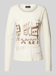 Longsleeve mit geripptem Rundhalsausschnitt von monari Beige - 18