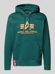 Hoodie mit Label-Print von Alpha Industries Grün - 13