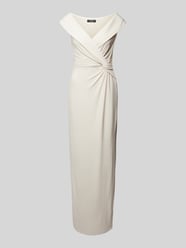 Abendkleid mit Knotendetail Modell 'LEONIDAS' von Lauren Ralph Lauren Beige - 4