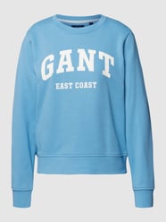 Sweatshirt met labelprint van Gant Blauw / turquoise - 41